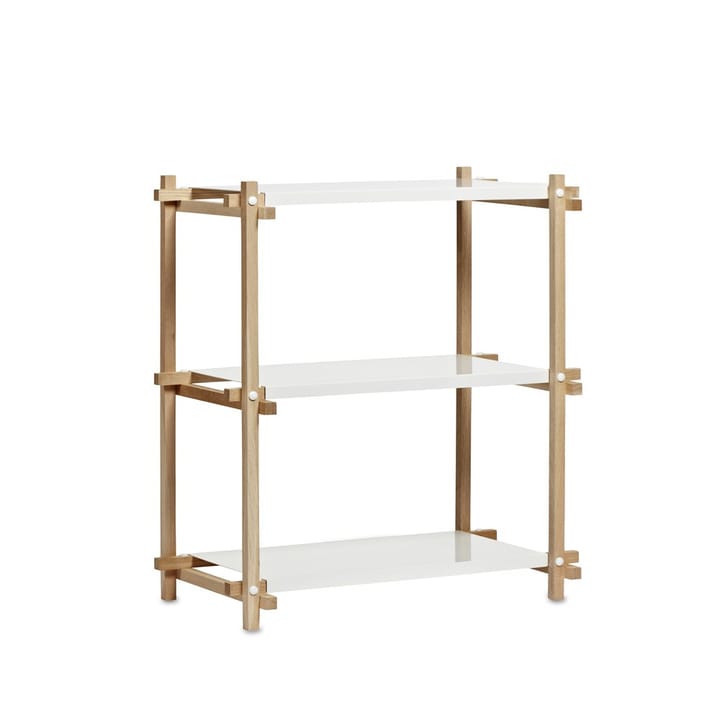 Woody Column Wandregal - Oak-white lacquered shelf, low - HAY