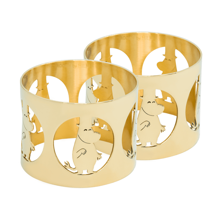 Hilke X Mumin Serviettenringe Moominpappa 2er-Pack, Vernickeltes Messing Hilke Collection