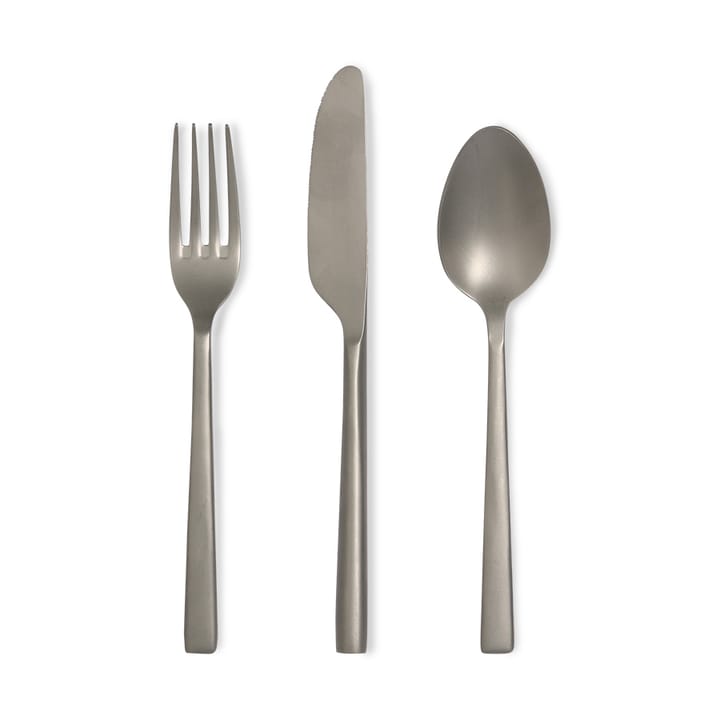 Besteckset, 3-teilig, 19-21 cm - Edelstahl matt - HKliving