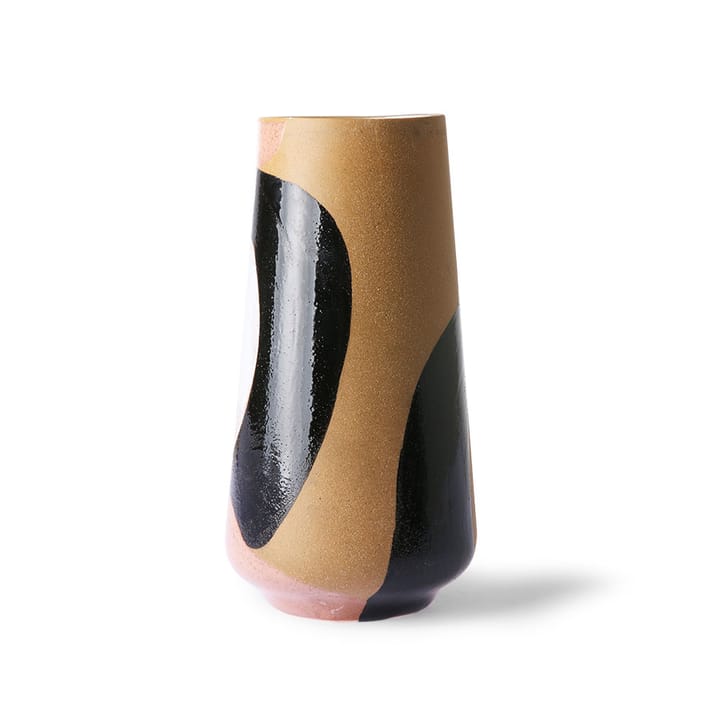 Handbemalte Vase 16x31 cm - Natur-schwarz - HKliving