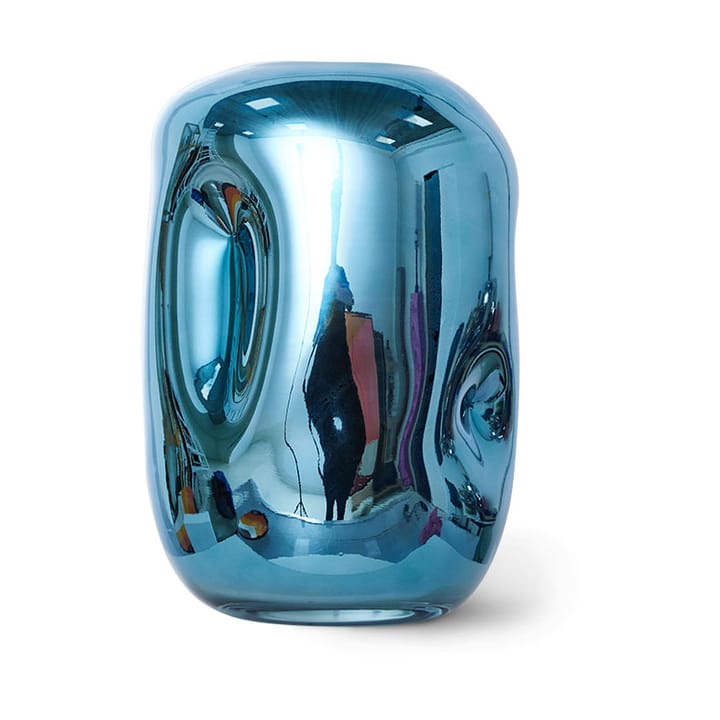 HK Objects Glasvase 21,5 cm - Blue chrome - HKliving