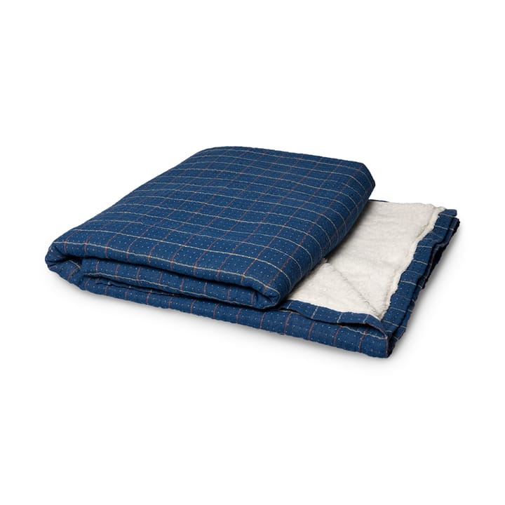 Sherpa Decke Kariert 130x170 cm Baumwolle - Blau - HKliving