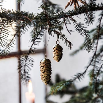 Cone Weihnachtsbaumanhänger 6,5cm 2 Teile - Gold - House Doctor