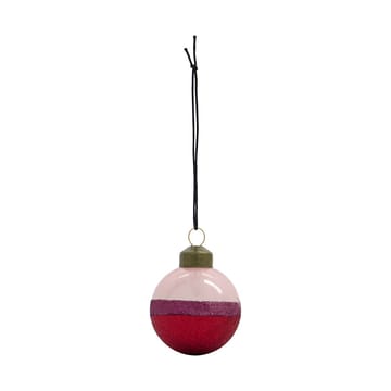 Gestreifte Weihnachtskugel Ø5 cm 4er-Pack - Rosa-rot - House Doctor