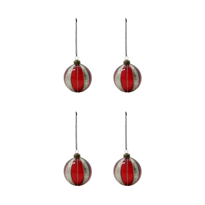 Mult Weihnachtskugel Ø8 cm 4er-Pack, Weinrot House Doctor