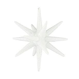 Spike Weihnachtsbaumstern Ø7,5 cm 4er-Pack - Weißmessing-Glitzer - House Doctor