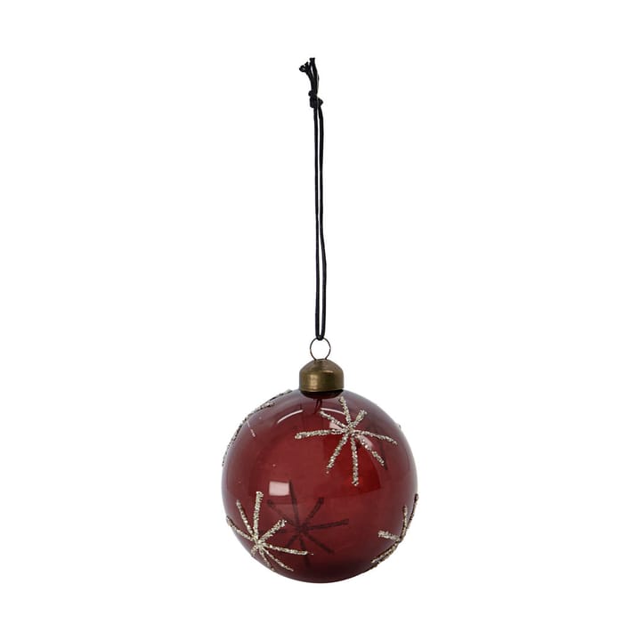 Star Weihnachtskugel Ø8 cm 4er-Pack, Bordeaux House Doctor