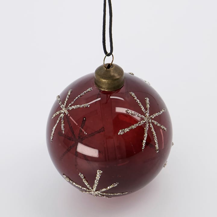 Star Weihnachtskugel Ø8 cm 4er-Pack, Bordeaux House Doctor