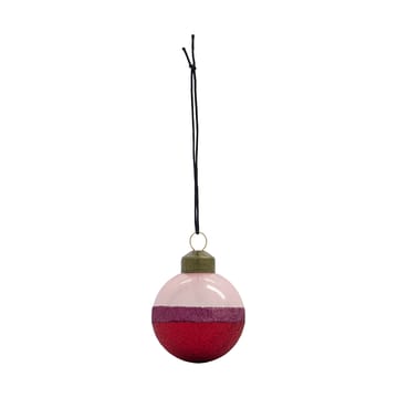 Stripe Weihnachtskugel Ø8 cm 4er-Pack - Rosa-rot - House Doctor