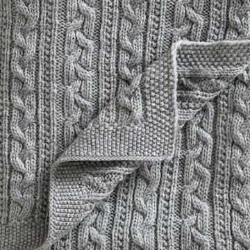 Babydecke gestrickt Merinowolle 80x100 cm - Light grey - Jack o Juno