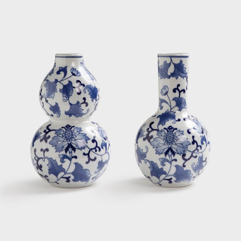 &Klevering Dutch delight Vase groß 2er-Pack Weiß-blau