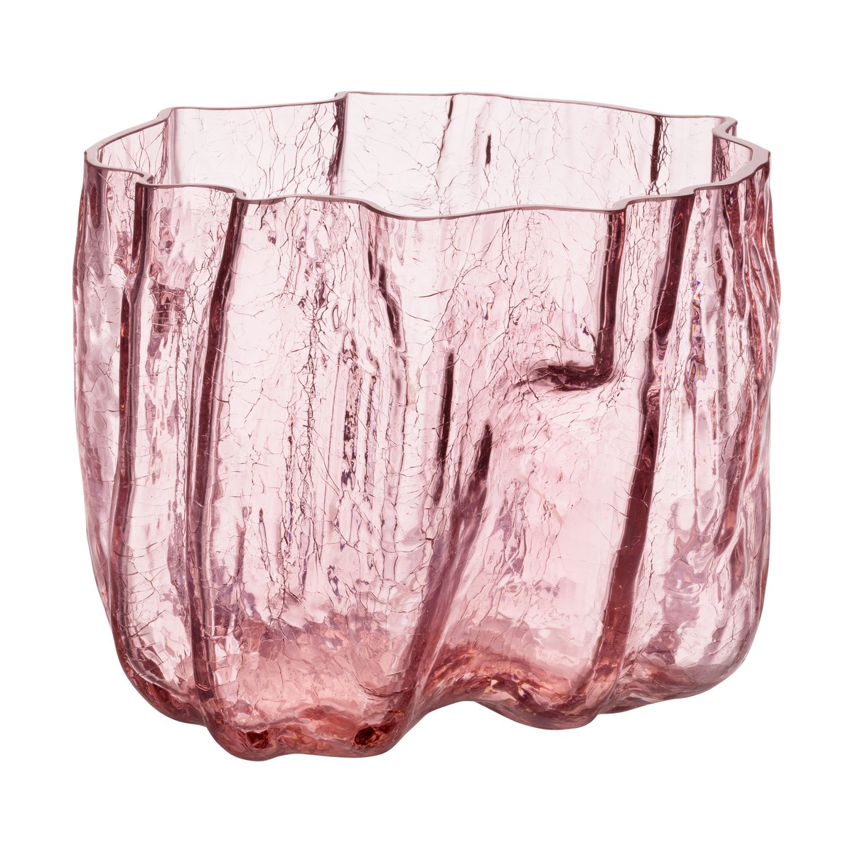 Kosta Boda Crackle Vase 17,5cm Rosa