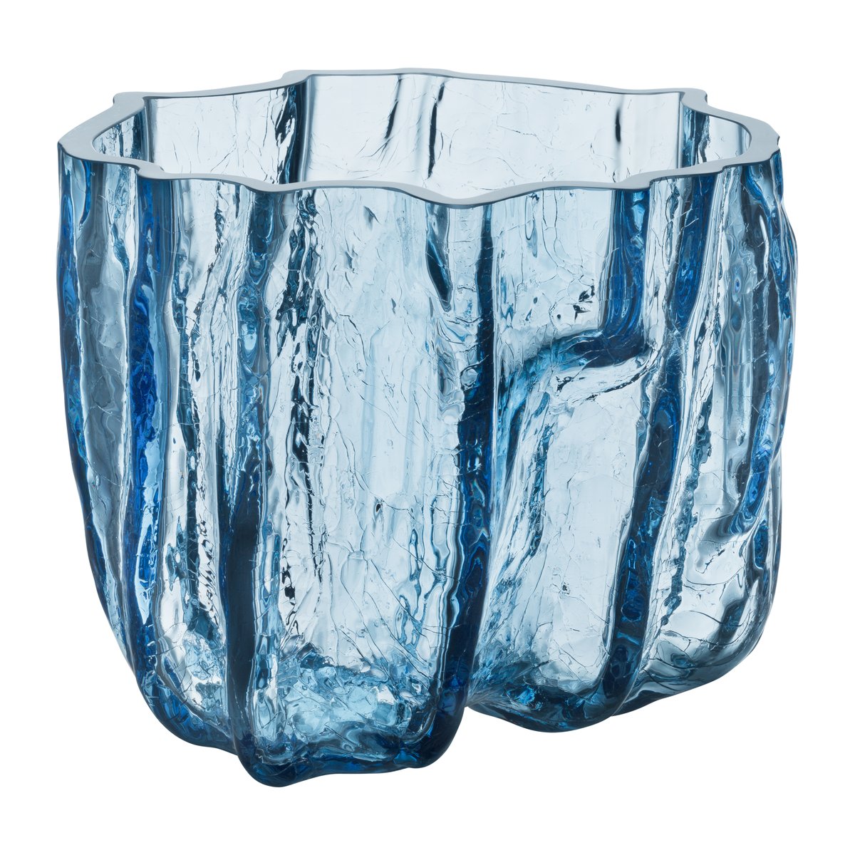 Kosta Boda Crackle Vase 17,5cm Rundes Glas