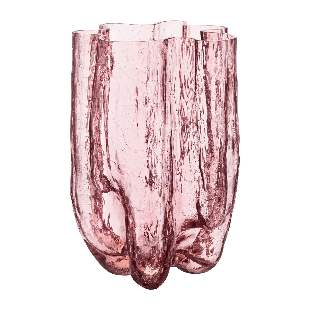 Kosta Boda Crackle Vase 37 cm Rosa