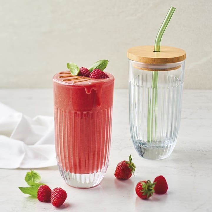 Ouessant Smoothieglas mit Deckel und Strohhalm 43 cl - Transparent - La Rochère