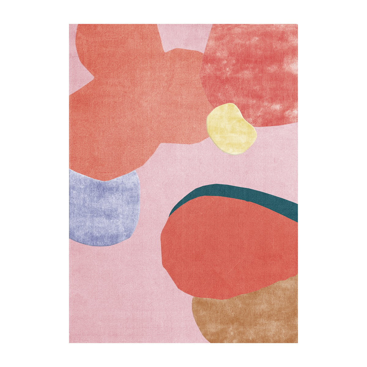 Layered Flower Field Wollteppich 180 x 270cm Pink