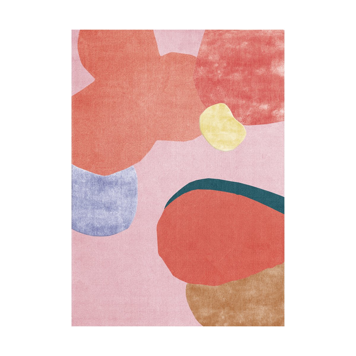 Layered Flower Field Wollteppich 200x300 cm Pink