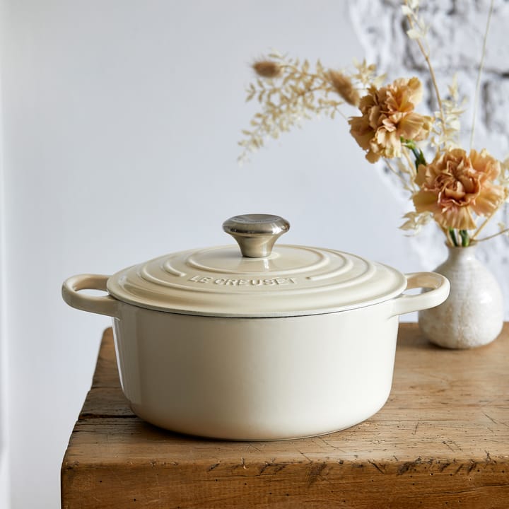 Le Creuset Signature Bräter rund 4,2 l, Meringue Le Creuset