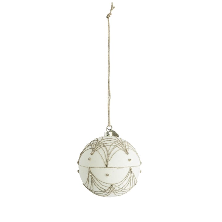 Jalia Weihnachtskugel Ø8cm - Off white-light gold - Lene Bjerre