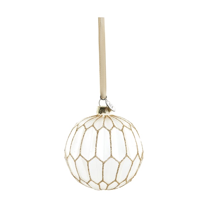 Navina Christbaumkugel rund Ø8cm - White-Light gold - Lene Bjerre