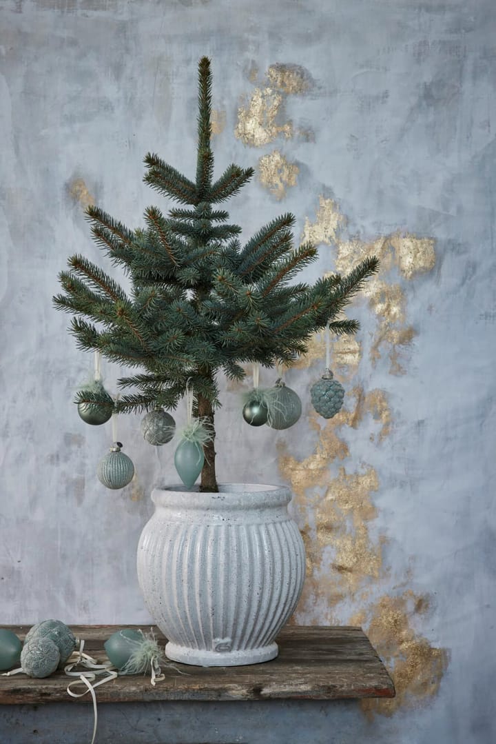 Norille Weihnachtskugel Ø11 cm - Dusty green. Gerillt - Lene Bjerre