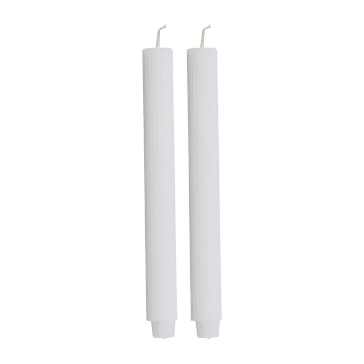 Ribbat Kerze 25cm 2er Pack - White - Lene Bjerre