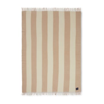 Block Striped recyclte Wolldecke 130 x 170cm - Oat-White - Lexington