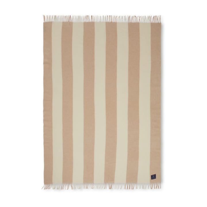 Block Striped recyclte Wolldecke 130 x 170cm, Oat-White Lexington