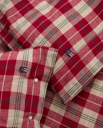 Checked Cotton Flanell Bettwäsche-Set - Rot-Beige-Grün-Weiß - Lexington