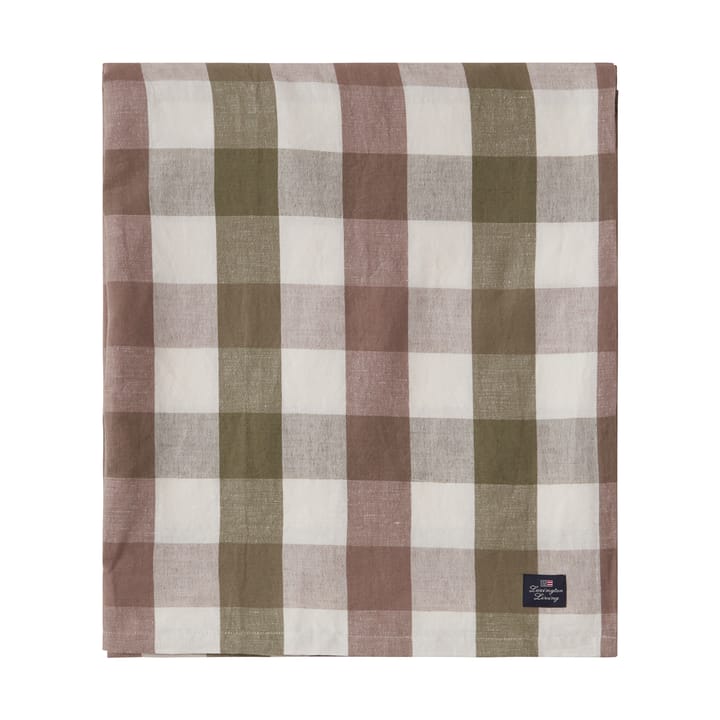 Checked Cotton Linen Tischdecke 150x250cm, Olive Lexington