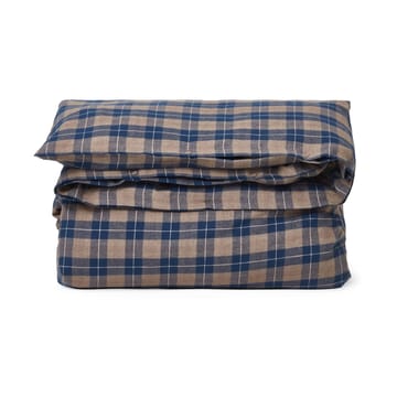 Checked Flanell-Bettwäsche 220x220 cm - Denim blue-beige - Lexington