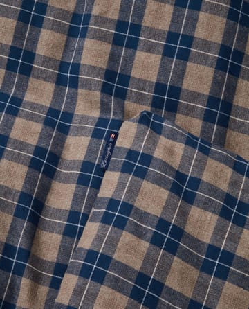 Checked Flanell-Bettwäsche 220x220 cm - Denim blue-beige - Lexington