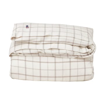 Checked Flanell-Bettwäsche 220x220 cm - White-brown - Lexington