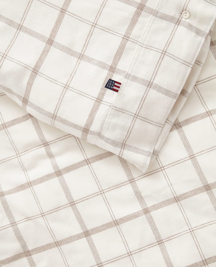 Checked Flanell-Bettwäsche 220x220 cm, White-brown Lexington