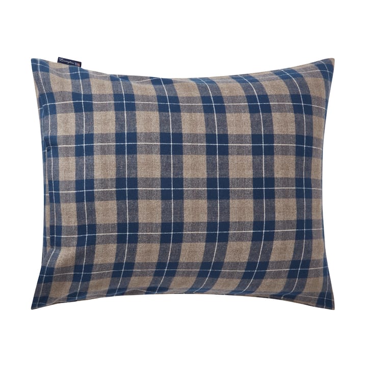 Checked Flannel Kissenbezug 50 x 60 cm, Denim blue-beige Lexington