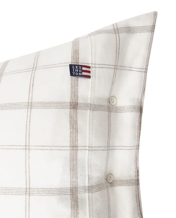 Checked Flannel Kissenbezug 50 x 60 cm - White-brown - Lexington