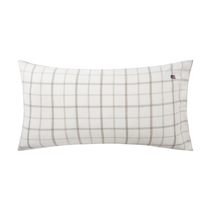 Checked Flannel Kissenbezug 50 x 90 cm, White-brown Lexington