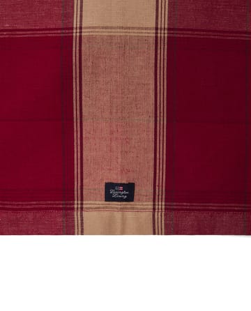 Checked Linen-Cotton Läufer 50x350 cm. - Rot-Beige - Lexington