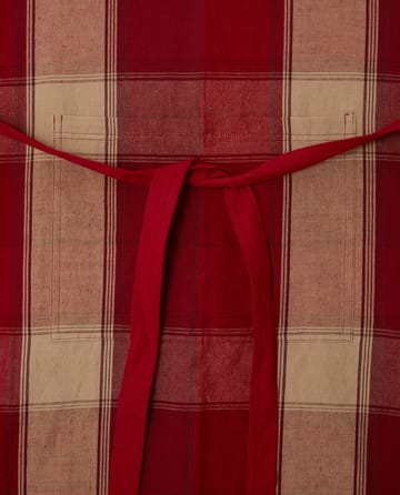 Checked Linen-Cotton Schürze 80x105 cm - Rot-Beige - Lexington