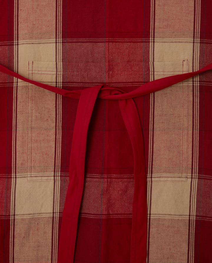 Checked Linen-Cotton Schürze 80x105 cm, Rot-Beige Lexington