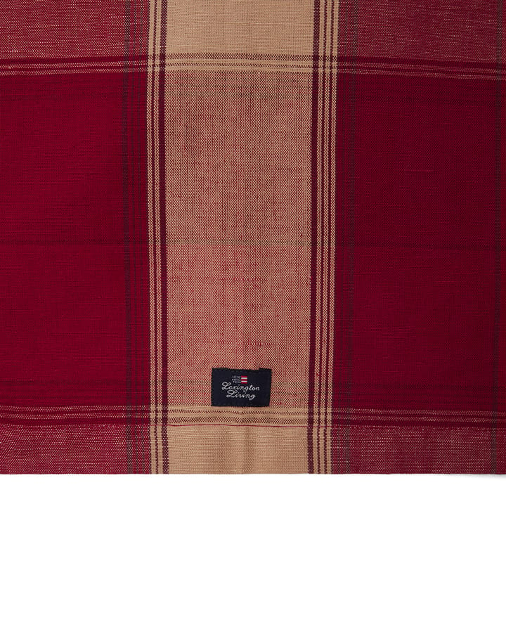 Checked Linen-Cotton Tischläufer 50x250 cm, Rot-Beige Lexington