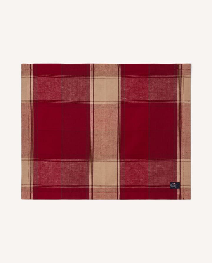 Checked Linen-Cotton Tischset 40x50 cm - Rot-Beige - Lexington