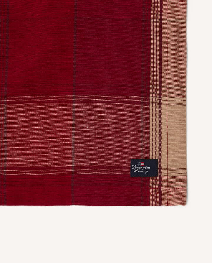 Checked Linen-Cotton Tischset 40x50 cm, Rot-Beige Lexington