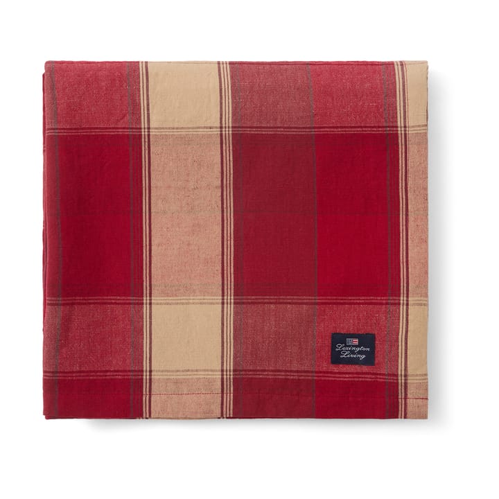 Checked Linen-Cotton Tischtuch 150x250 cm - Rot-Beige - Lexington