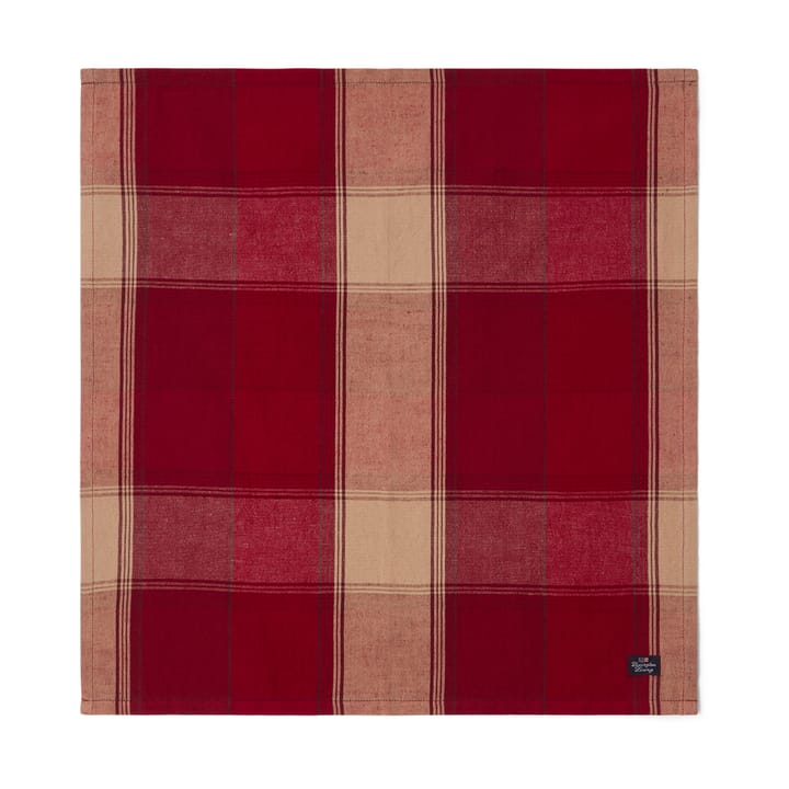 Checked Linen-Cotton Tischtuch 50x50 cm, Rot-Beige Lexington