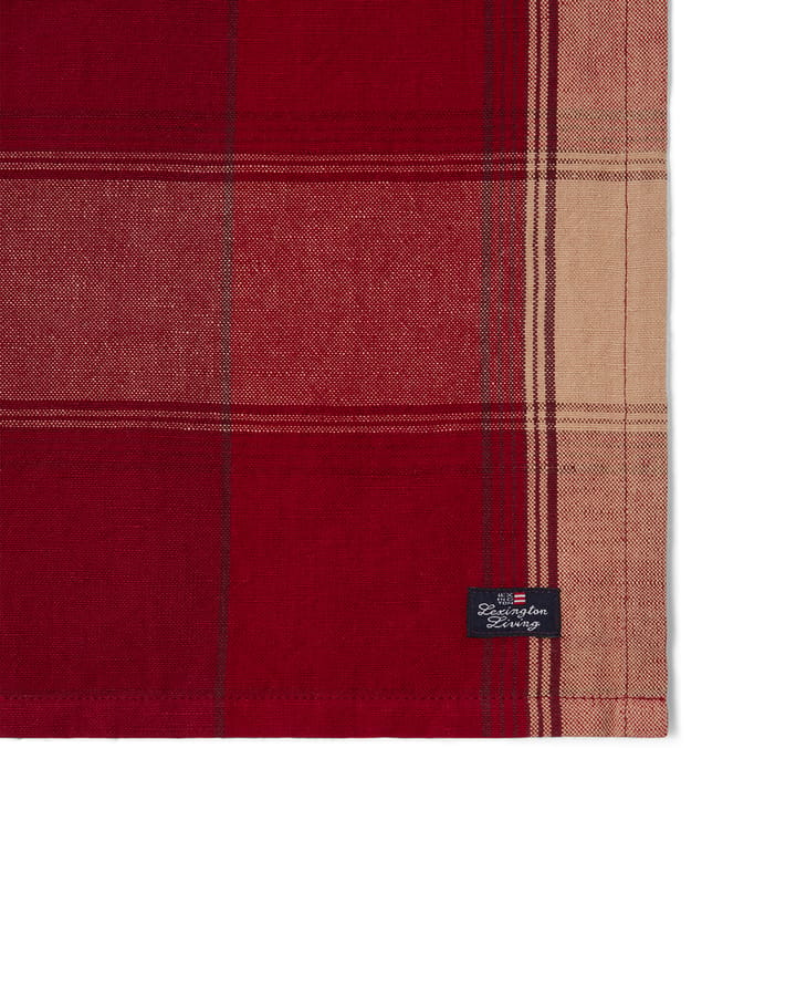 Checked Linen-Cotton Tischtuch 50x50 cm, Rot-Beige Lexington