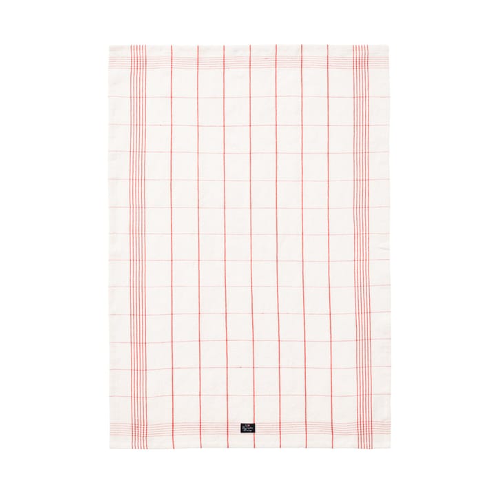 Checked Linen/Cotton Küchenhandtuch 50x70 cm - White-red - Lexington