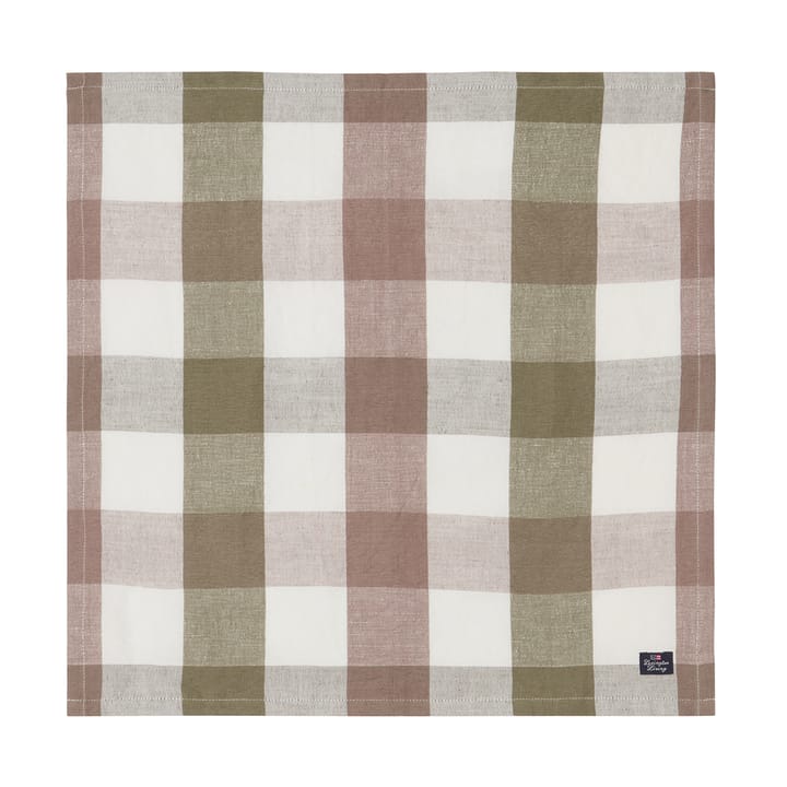 Checked Linen/Cotton Stoffserviette 50x50 cm - Olive - Lexington