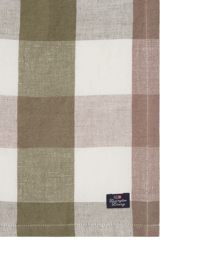 Checked Linen/Cotton Stoffserviette 50x50 cm, Olive Lexington