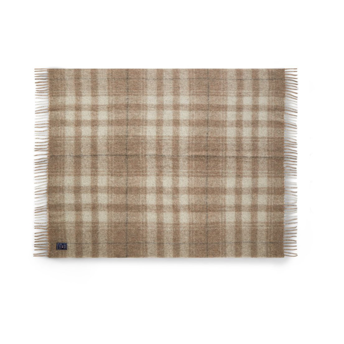 Lexington Checked Mohair Mix Decke 130 x 170 cm Beige-white-gray